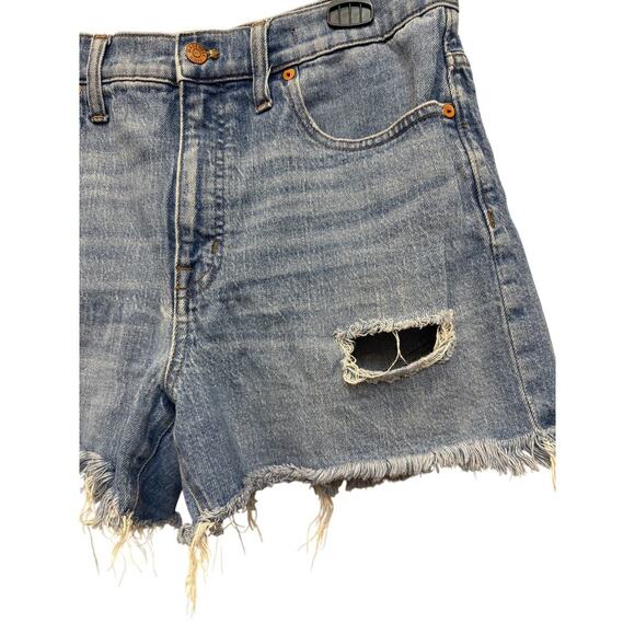 Madewell High Rise Denim Shorts, Light Distressing, Size 30 - Picture 3 of 6